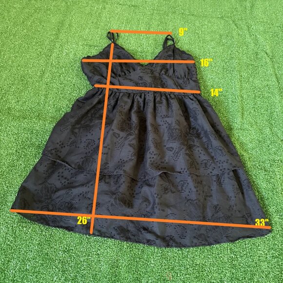 Wild Fable Black Tiered Fit & Flare Ajustable Spaghetti Straps Mini Dress Size M - Picture 2 of 13